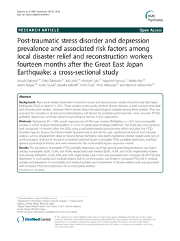 Post-Traumatic Stress Disorder and Depression