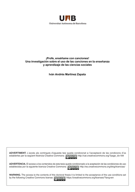 ¡Profe, Enséñame Con Canciones! Una Investigación Sobre El Uso De Las Canciones En La Enseñanza Y Aprendizaje De Las Ciencias Sociales