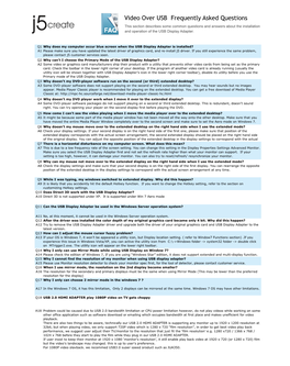 Video Over USB Frequently Asked Questions This Section Describes Some Common Questions and Answers About the Installation and Operation of the USB Display Adapter