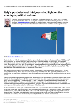 LSE European Politics and Policy (EUROPP) Blog: Italy's Post