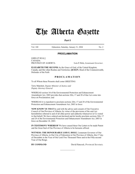 The Alberta Gazette