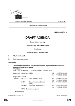 En En Draft Agenda