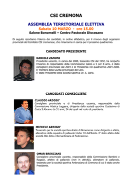 Elenco Candidati