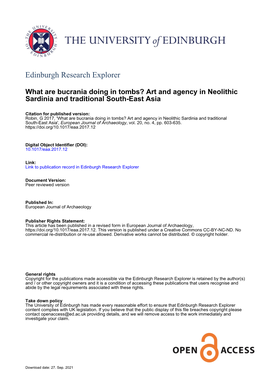 Art and Agency in Neolithic Sardinia and Traditional South-East Asia', European Journal of Archaeology, Vol