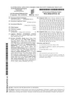 WO 2016/147132 Al 22 September 2016 (22.09.2016) P O P C T