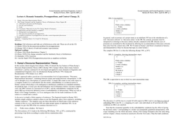 Lecture 6. Dynamic Semantics, Presuppositions, and Context Change, II