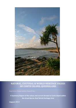 Natural, Cultural & World Heritage Values of Curtis Island, Queensland