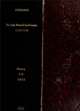 The Irish National Land League 1879-1881