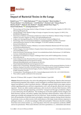 Impact of Bacterial Toxins in the Lungs