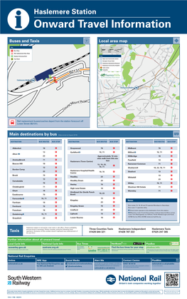 Haslemere Station I Onward Travel Information Buses and Taxis Local Area Map