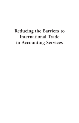ACCOUNTING Reducing the Barriers to International Trade in Accounting