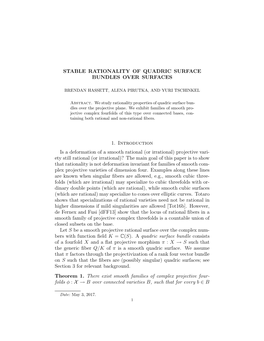 Stable Rationality of Quadric Surface Bundles Over Surfaces