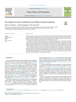 The Impacts of Forest Certification for Chilean Forestry Businesses