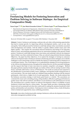 Freelancing Models for Fostering Innovation and Problem Solving in Software Startups: an Empirical Comparative Study