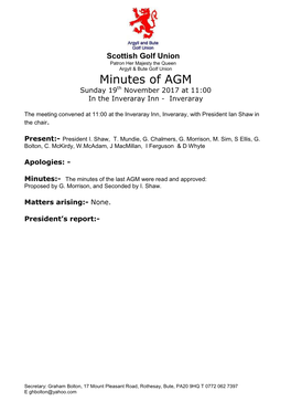 Minutes AGM 2017