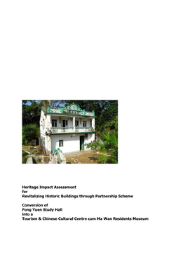 Heritage Impact Assessment Report of Fong Yuen Study Hall