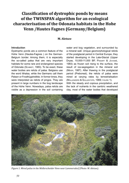 Classi Ication of Dystrophic Ponds by Means of the TWINSPAN Algorithm for an Ecological Characterisation of the Odonata Habita