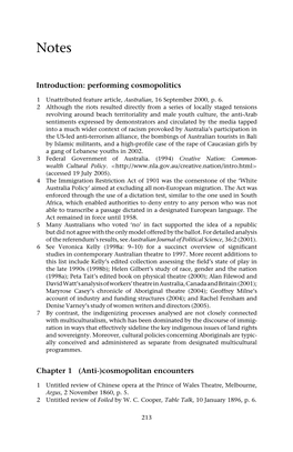 Introduction: Performing Cosmopolitics Chapter 1 (Anti-)Cosmopolitan