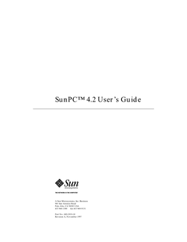 The Sunpc 4.2 User's Guide