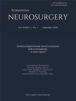 Ventriculoperitoneal Shunt Occlusion and Cranioplasty. a Case Report