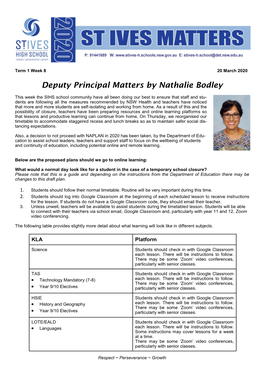 Deputy Principal Matters by Nathalie Bodley