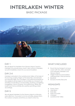 Interlaken Winter BASIC PACKAGE