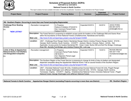 Schedule of Proposed Action (SOPA)