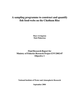 A Sampling Programme to Construct and Quantify Fish Food-Webs on the Chatham Rise