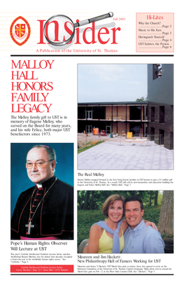 Malloy Hall Honors Family Legacy