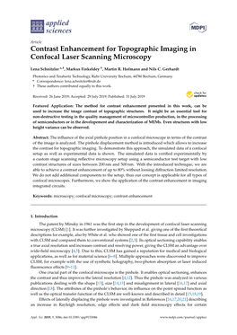 Contrast Enhancement for Topographic Imaging in Confocal Laser Scanning Microscopy