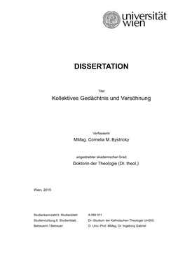 Kollektives Gedächtnis Und Versöhnung