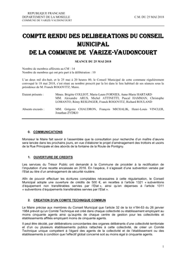 Mai 2018 Commune De Varize-Vaudoncourt