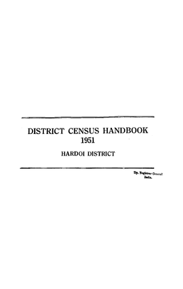 District Census Handbook, 44-Hardoi, Uttar Pradesh