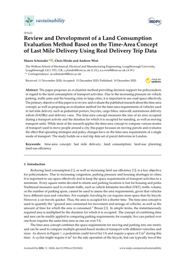 Review and Development of a Land Consumption Evaluation Method Based on the Time-Area Concept of Last Mile Delivery Using Real Delivery Trip Data