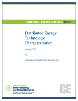 Distributed Energy Technology Characterization