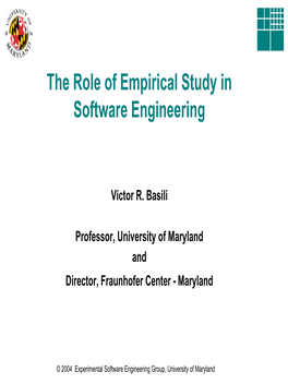 The Role of Empirical Study in Software Engineering