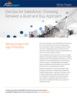 Devops for Salesforce: Choosing Between a Build and Buy Approach