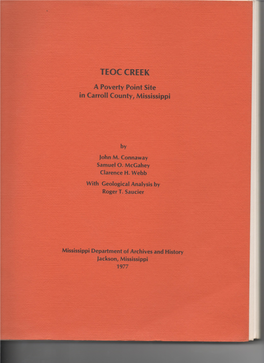 Teoc Creek a Poverty Point Site in Carroll County