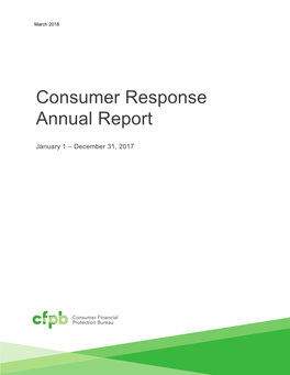 Consumer Response Annual Report