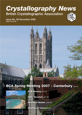 Crystallography News British Crystallographic Association