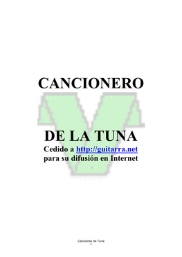 Cancionero De La Tuna