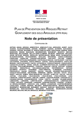 Note De Présentation