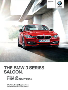 The Bmw 3 Series Saloon. Price List