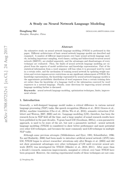 A Study on Neural Network Language Modeling