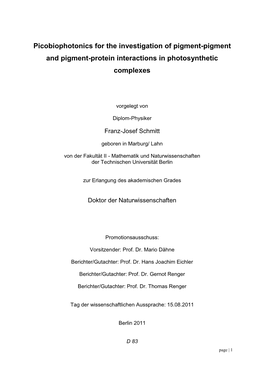 Femtobiophotonics for the Investigation of Molecular