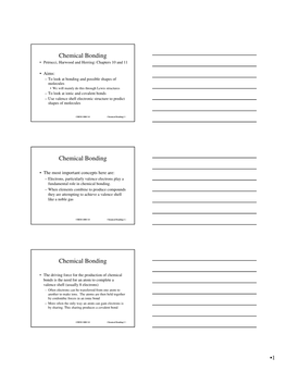 Chemical Bonding Chemical Bonding Chemical Bonding