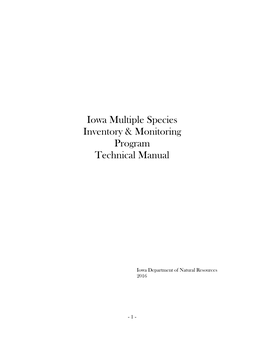 Iowa Multiple Species Inventory & Monitoring Program Technical