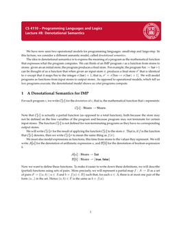 1 a Denotational Semantics for IMP