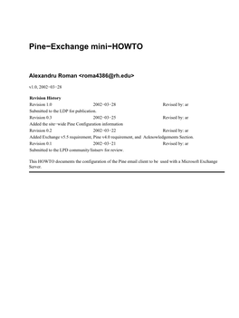 Pine-Exchange Mini-HOWTO