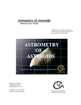 Astrometry of Asteroids Software Users’ Guide